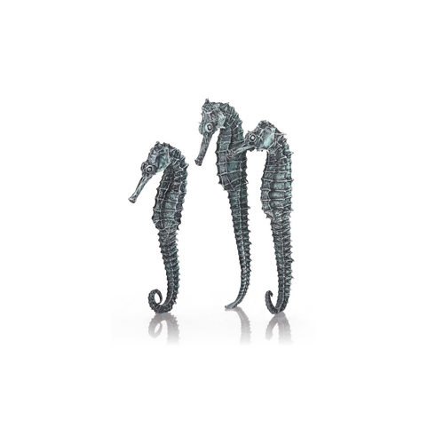 Seahorse Set of 3 Metallic Black