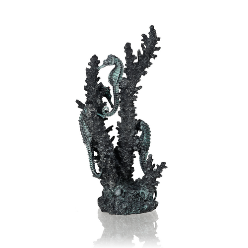Seahorses on Coral Medium Black